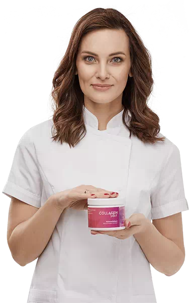 Promotional image of a woman holding Collagen Select